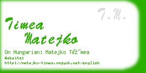 timea matejko business card